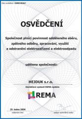 Certifikát REMA