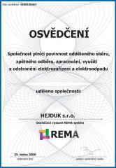 Certifikát REMA